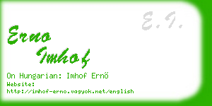 erno imhof business card