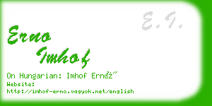 erno imhof business card